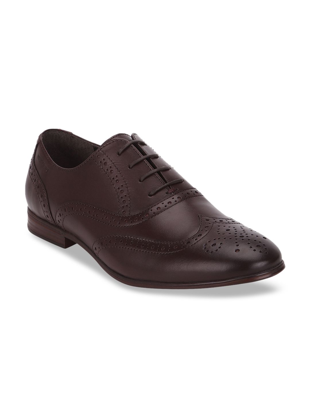 Red Tape Men Coffee Brown Solid Leather Formal Brogues