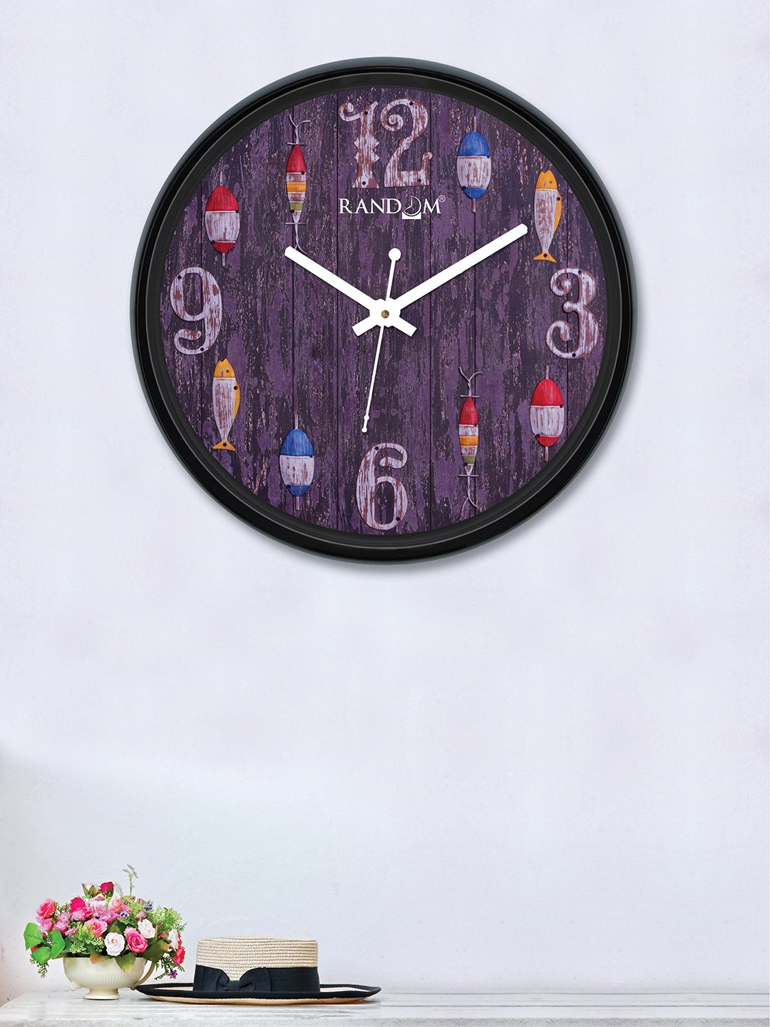 RANDOM Lavender Round Solid 30 cm Analogue Wall Clock Price in India