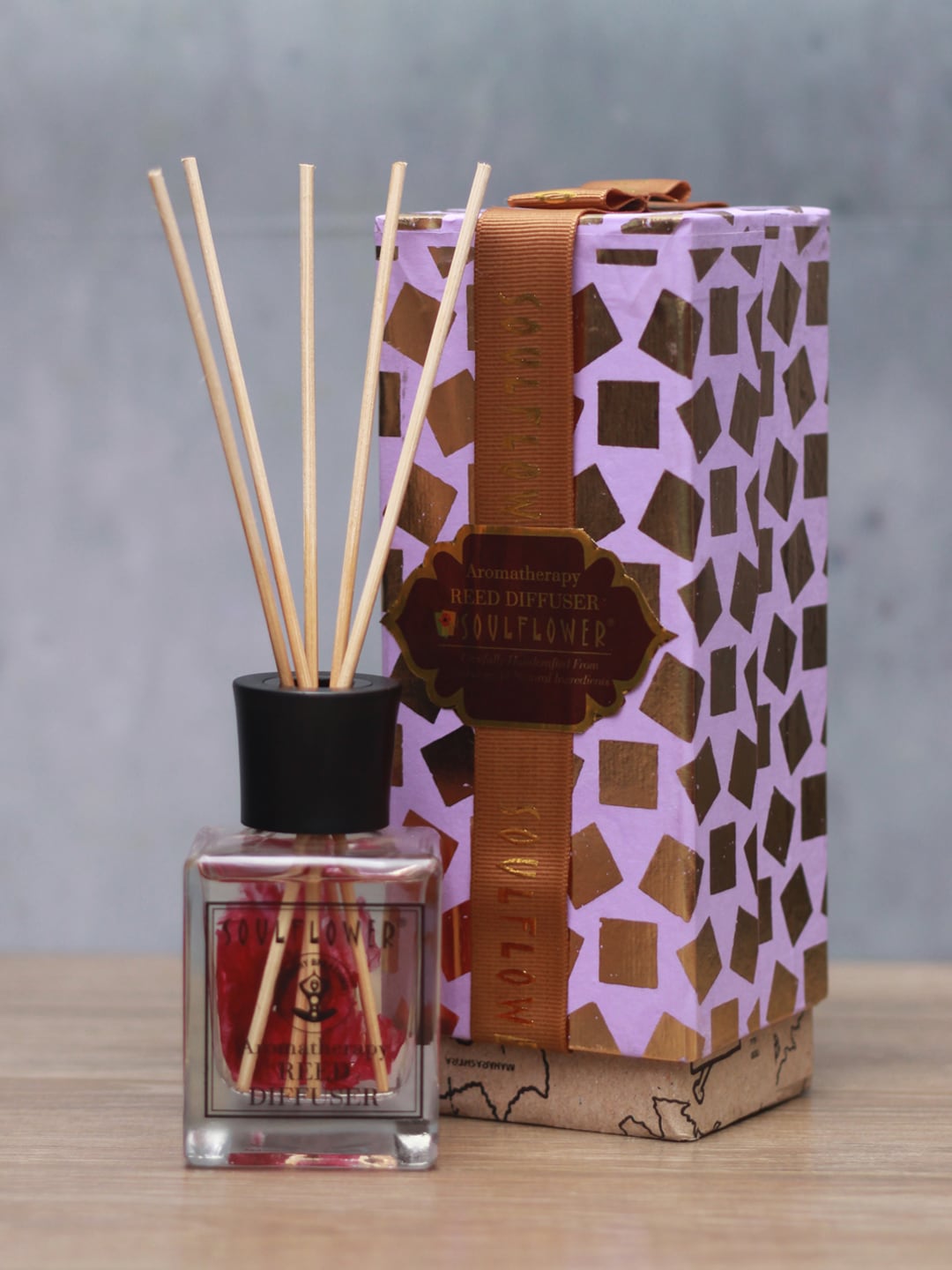 Soulflower Transparent Lavender Aroma Cube Reed Diffuser Set Price in India