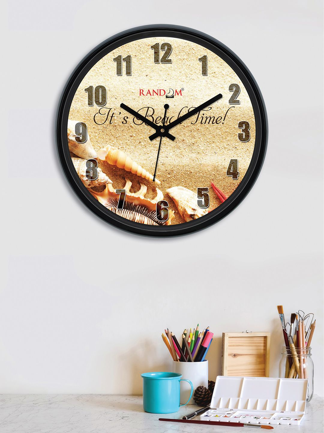 RANDOM Rust & Cream-Coloured Round Printed 30 cm Wall Clock Price in India