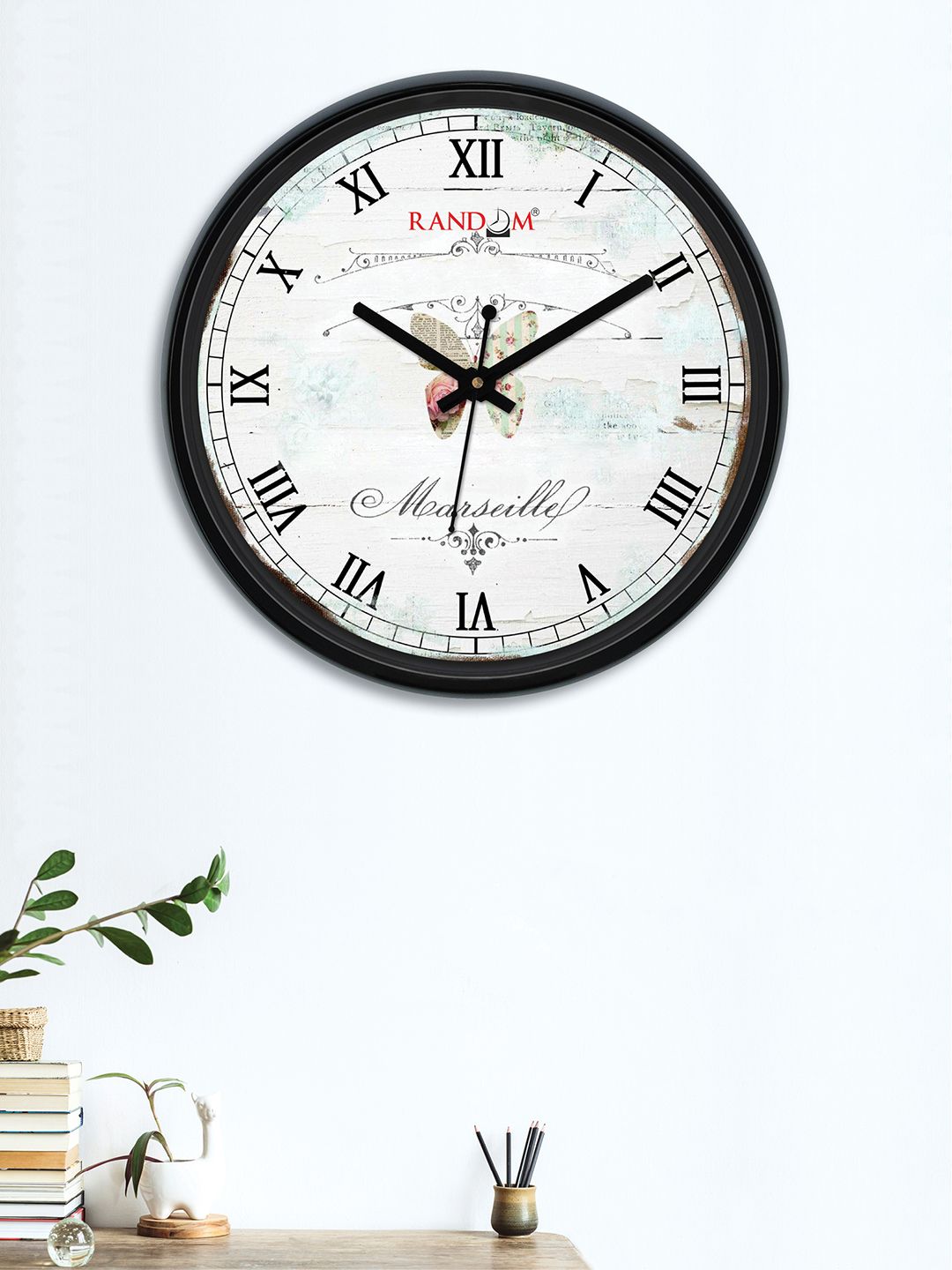 RANDOM Sea Green & Multicoloured Round Printed 30 cm Analogue Wall Clock Price in India