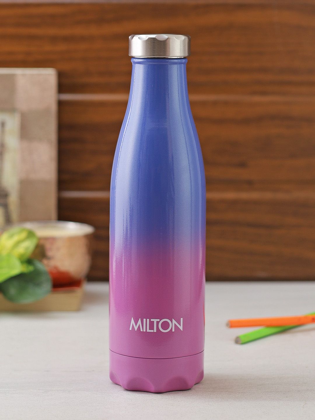 Milton Pink & Blue PRUDENT-500 Stainless Steel Hot and Cold Water Bottle 500ml Price in India