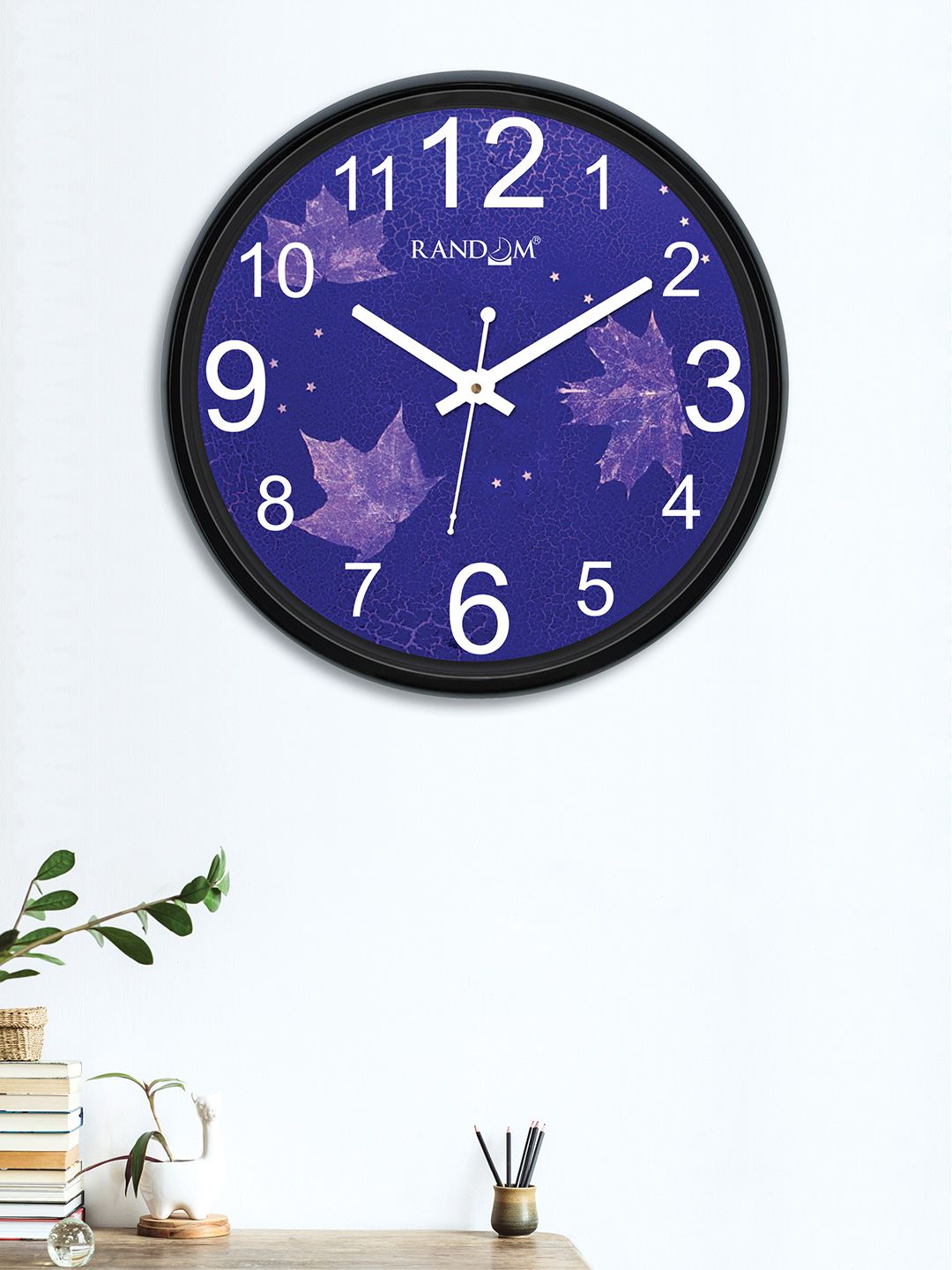 RANDOM Violet Round Printed 30 cm Analogue Wall Clock Price in India
