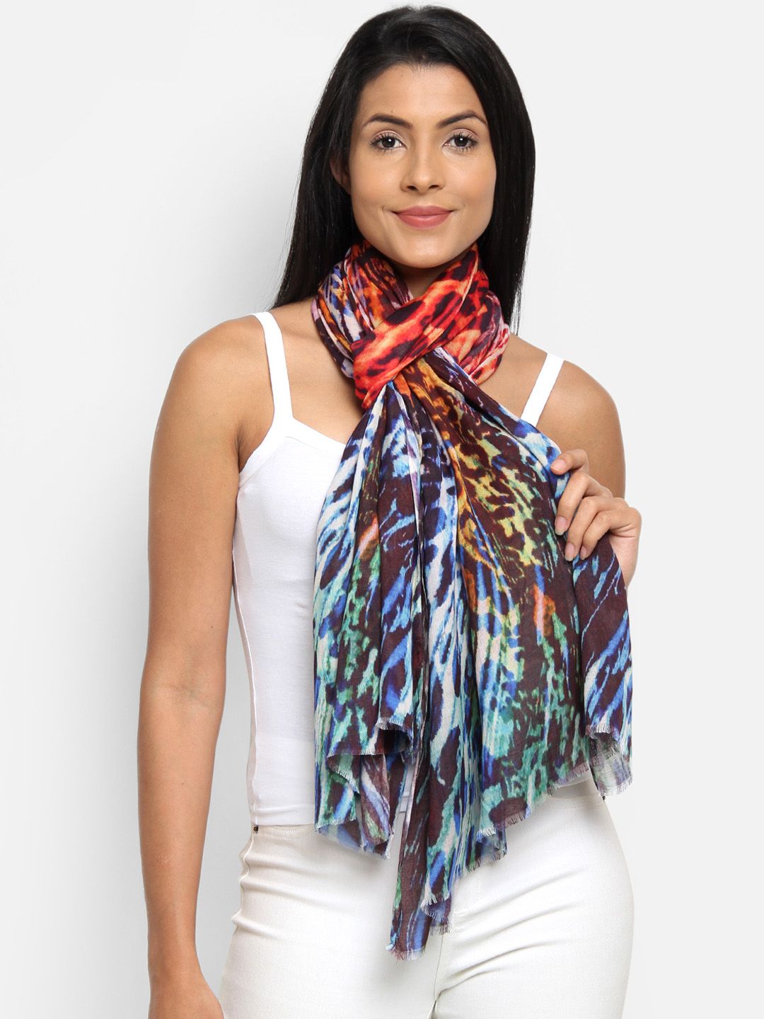 Anekaant Multicolor Women Printed Scarfs Price in India
