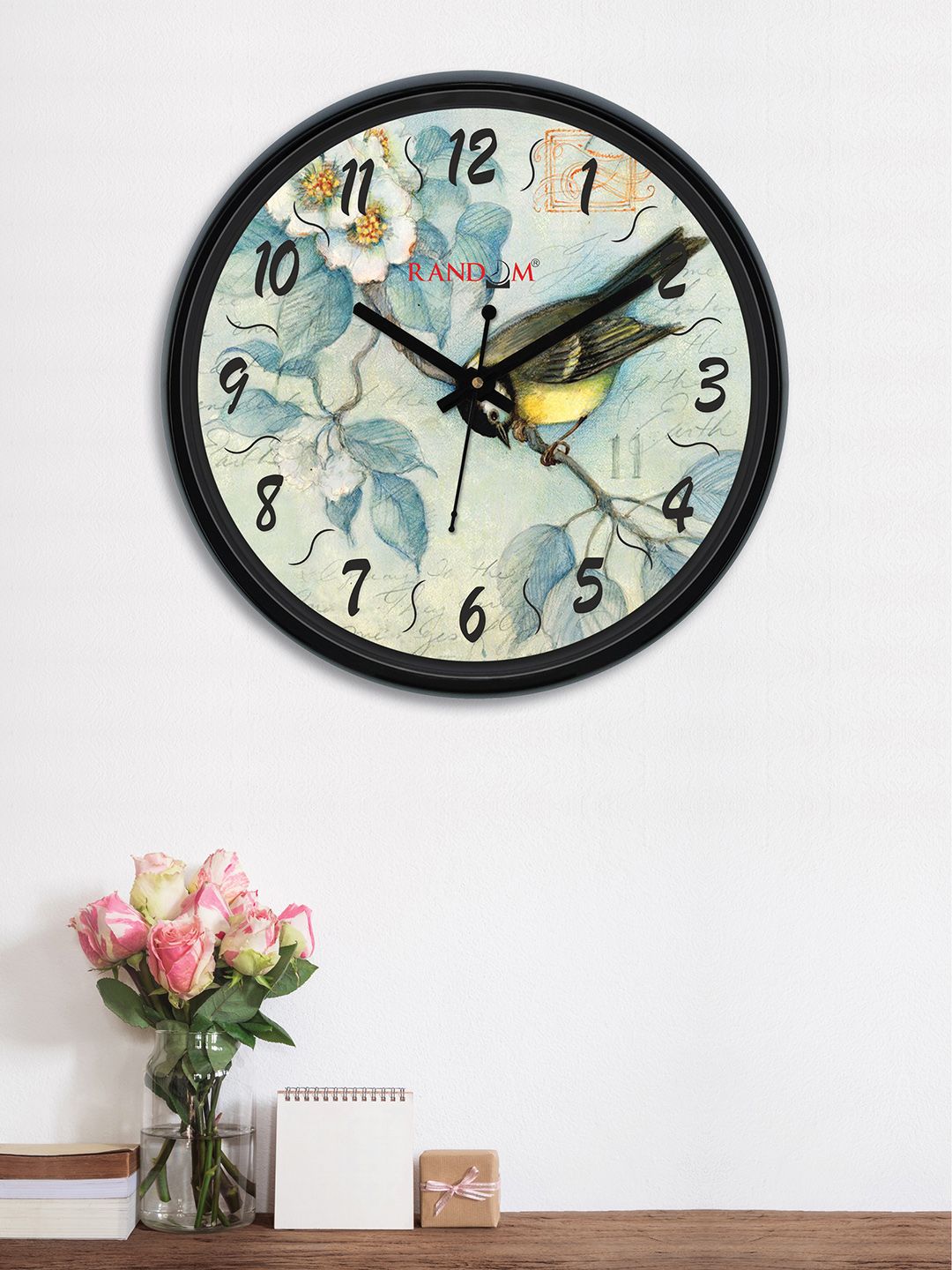 RANDOM Sea Green & Olive Green Round Printed 30 cm Analogue Wall Clock Price in India