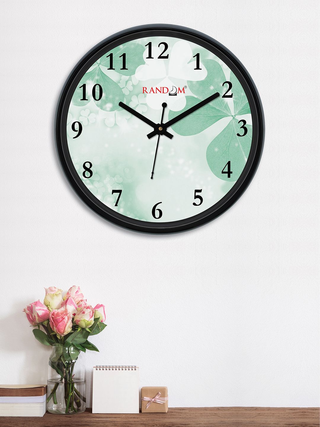 RANDOM Sea Green & Green Round Printed 30 cm Analogue Wall Clock Price in India