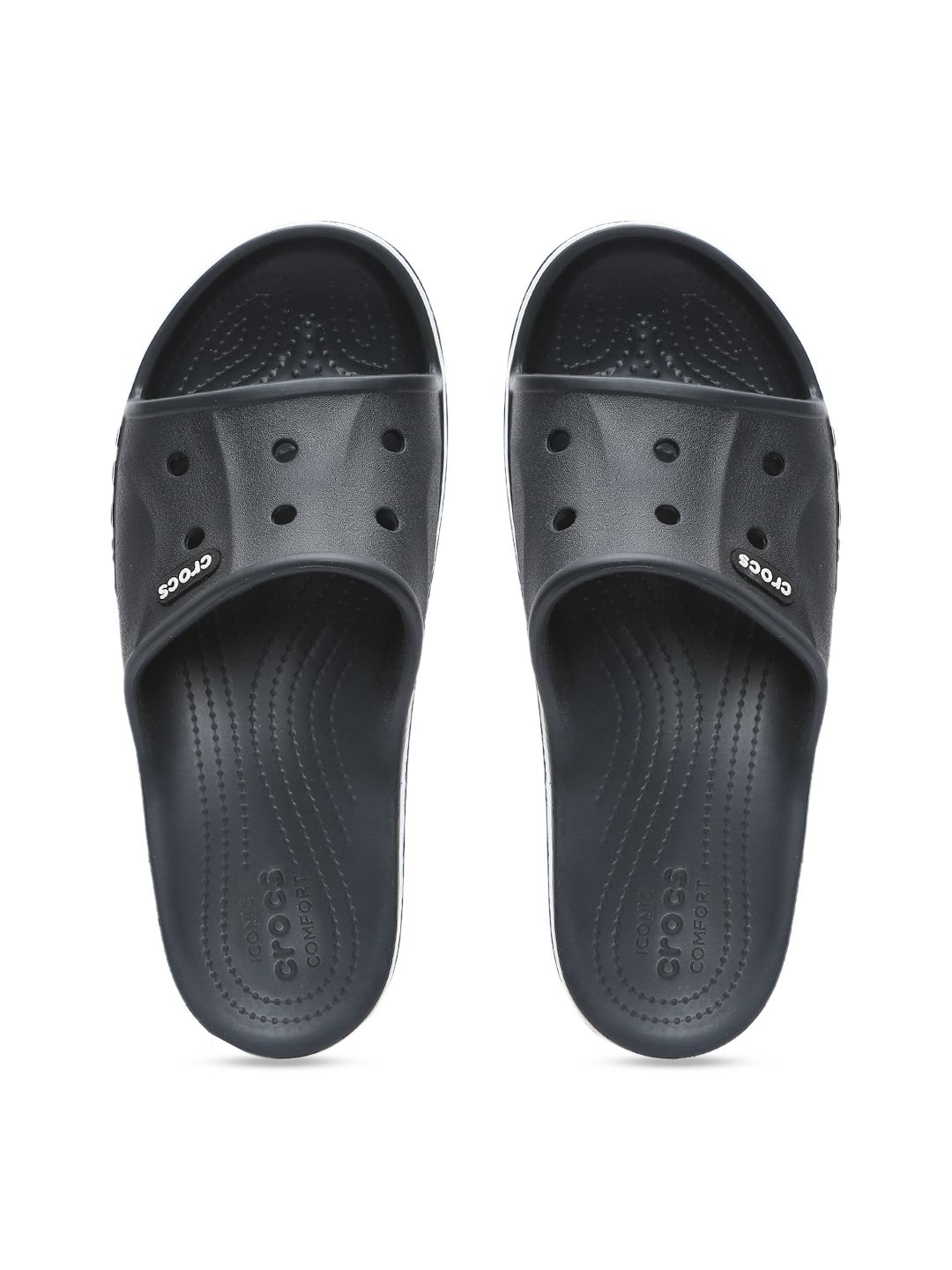 Crocs Bayaband Unisex Black Solid Solid Sliders Price in India