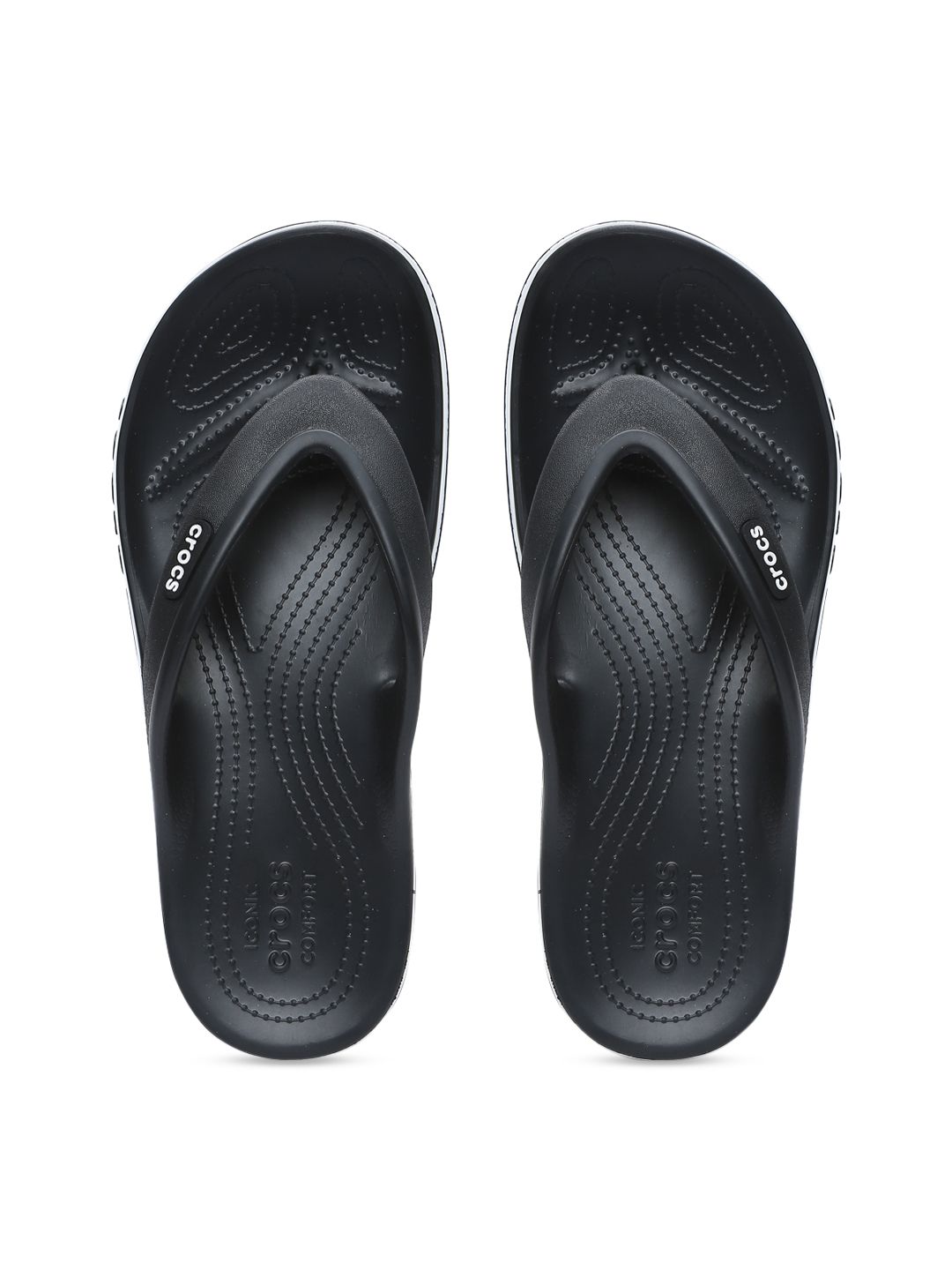 Crocs Bayaband Unisex Black Solid Thong Flip-Flops Price in India