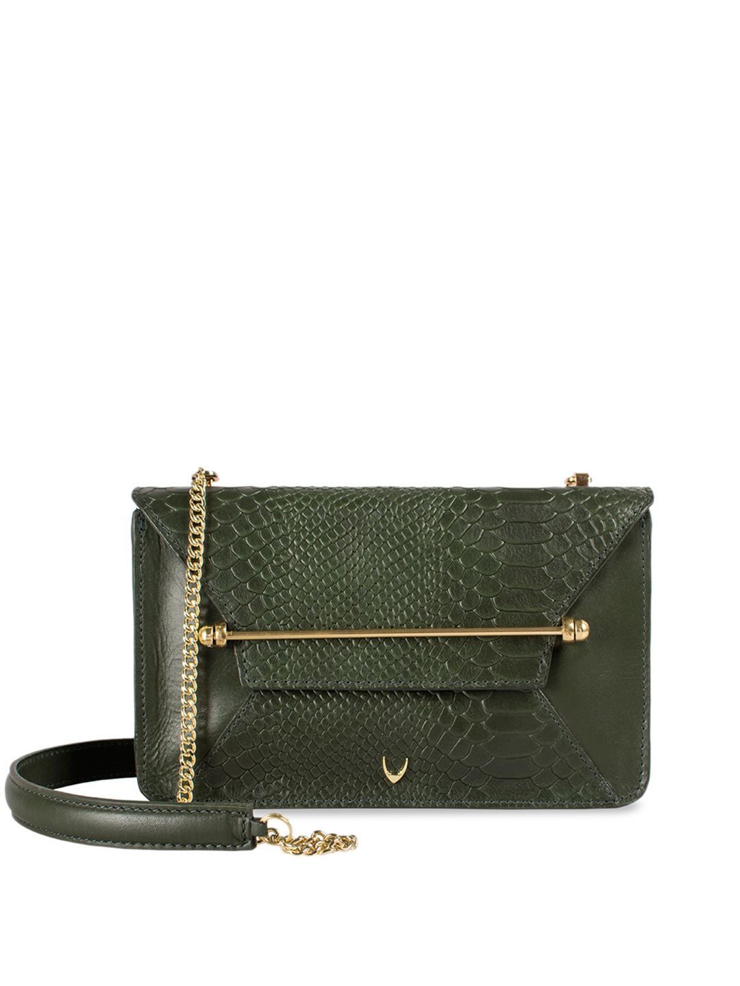 Hidesign Green Textured Leather Sling Bag Price in India