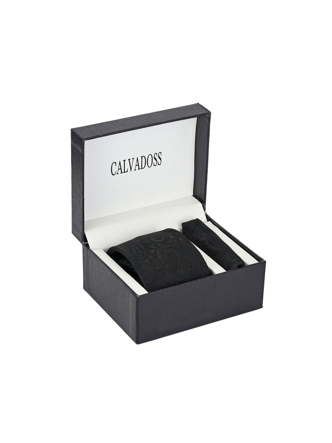 Calvadoss Men Black Self-Design Accessory Gift Set