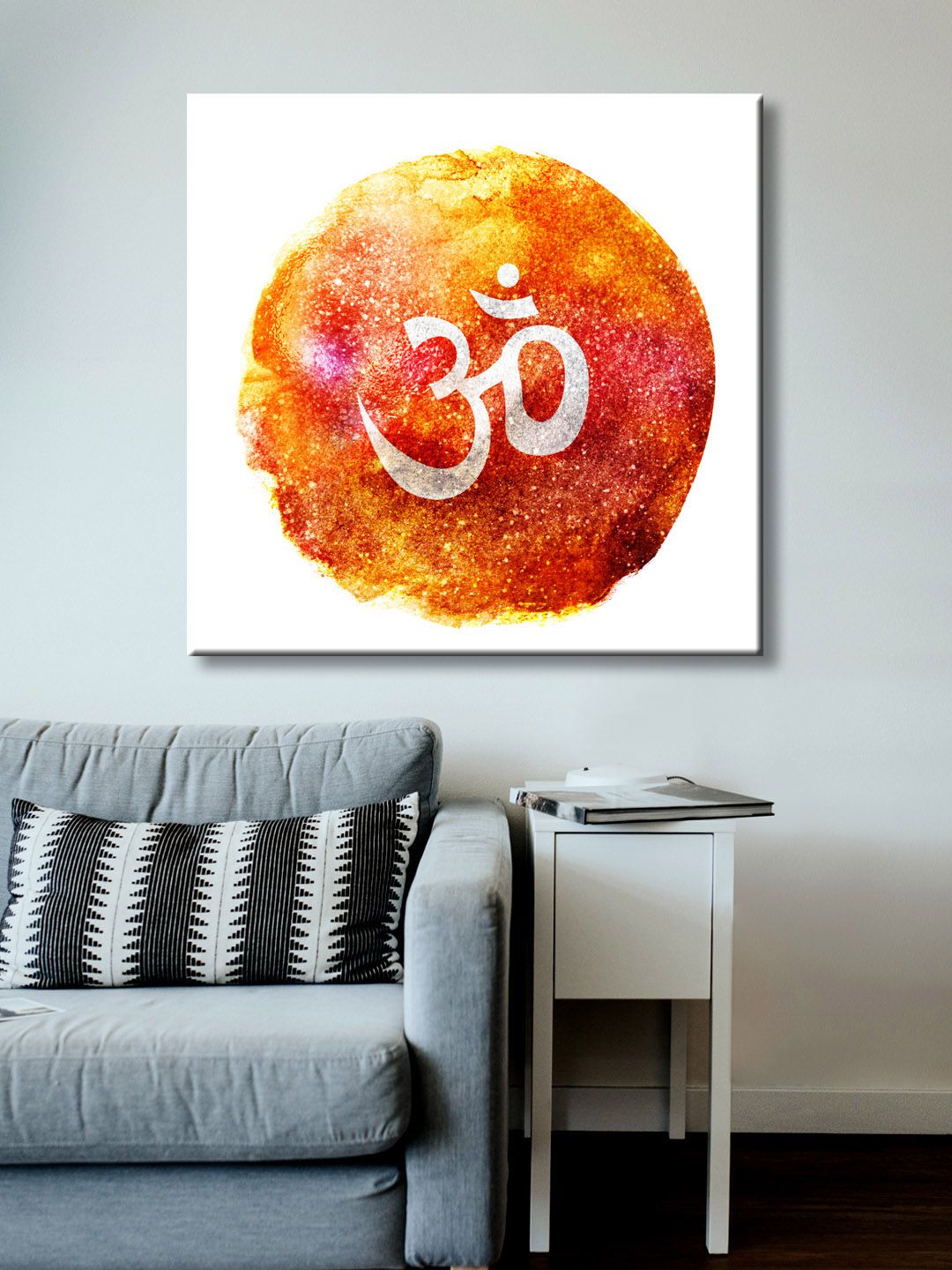 999Store Orange Hand-Painted Om Wall Painting Price in India