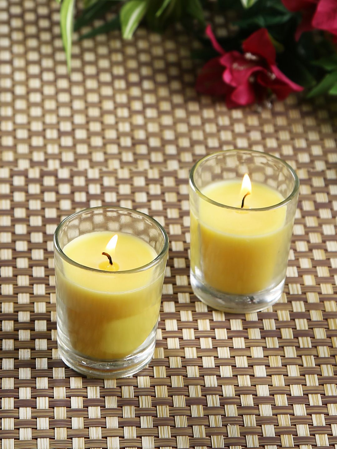 Hosley Set of 8 Yellow Citronella Scented Glass Candles Price in India