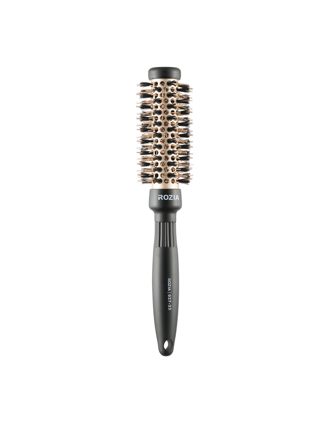 Rozia Unisex Grey & Gold-Toned Pro Boar Bristles Ionic Tech & Anti-Static Round Hair Brush 25mm Price in India