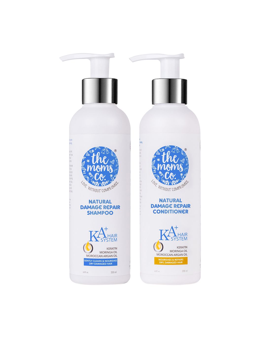 The Moms co. Natural Damage Repair Hair Shampoo & Conditioner - 200 ml Each Price in India