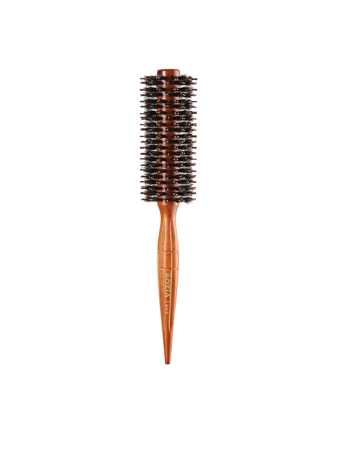 Rozia Pro Chestnut Wooden Round Hair Brush for Blow Drying - Brown