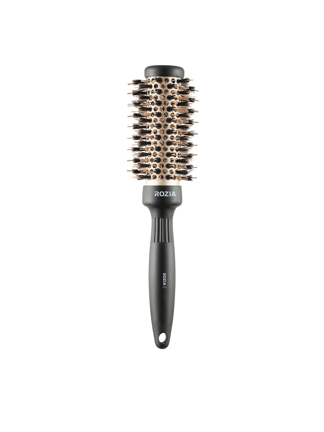 Rozia Unisex Grey & Gold-Toned Pro Boar Bristles Round Hairbrush 32mm Price in India
