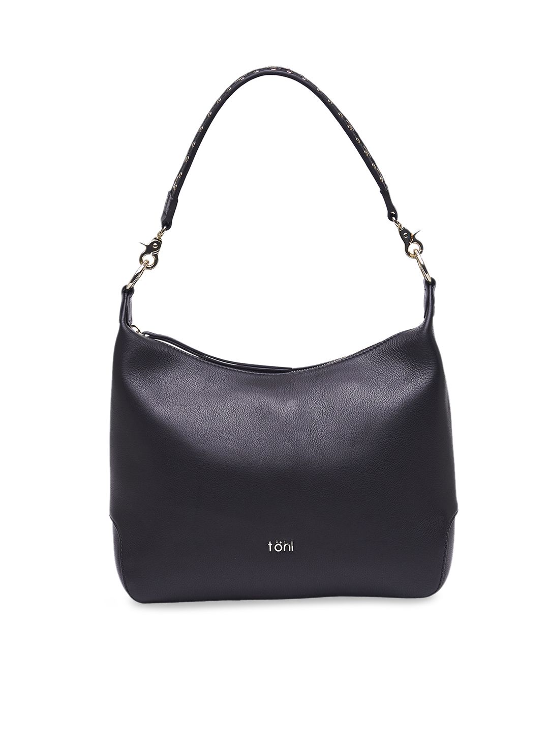 tohl Black Solid Leather Handheld Bag Price in India