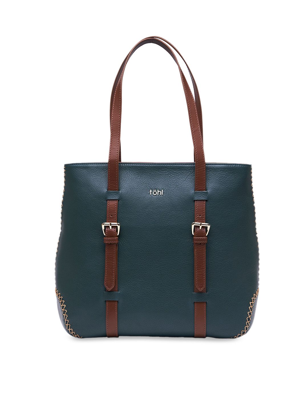 tohl Green Solid Leather Shoulder Bag Price in India