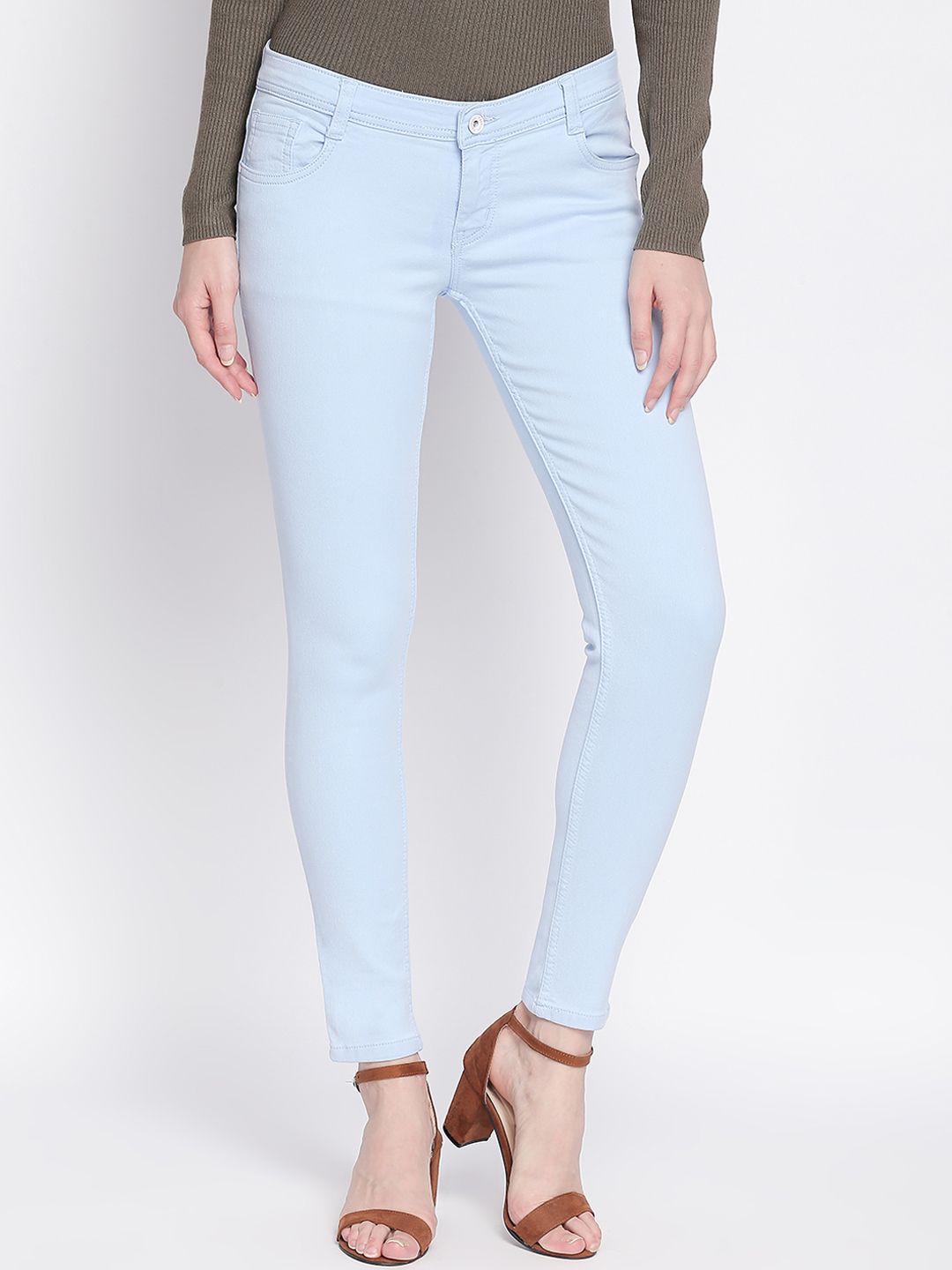 High Star Women Blue Slim Fit Mid-Rise Clean Look Stretchable Jeans Price in India