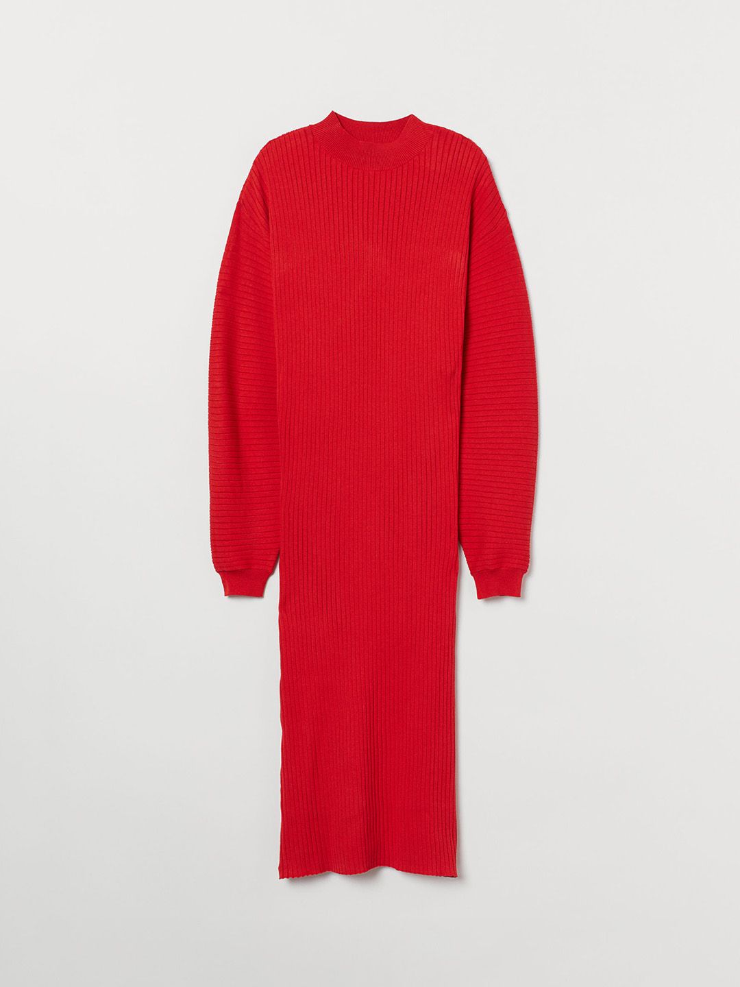 Buy H&M Women Red Solid Rib-Knit Dress - Dresses for Women 11060726 | Myntra