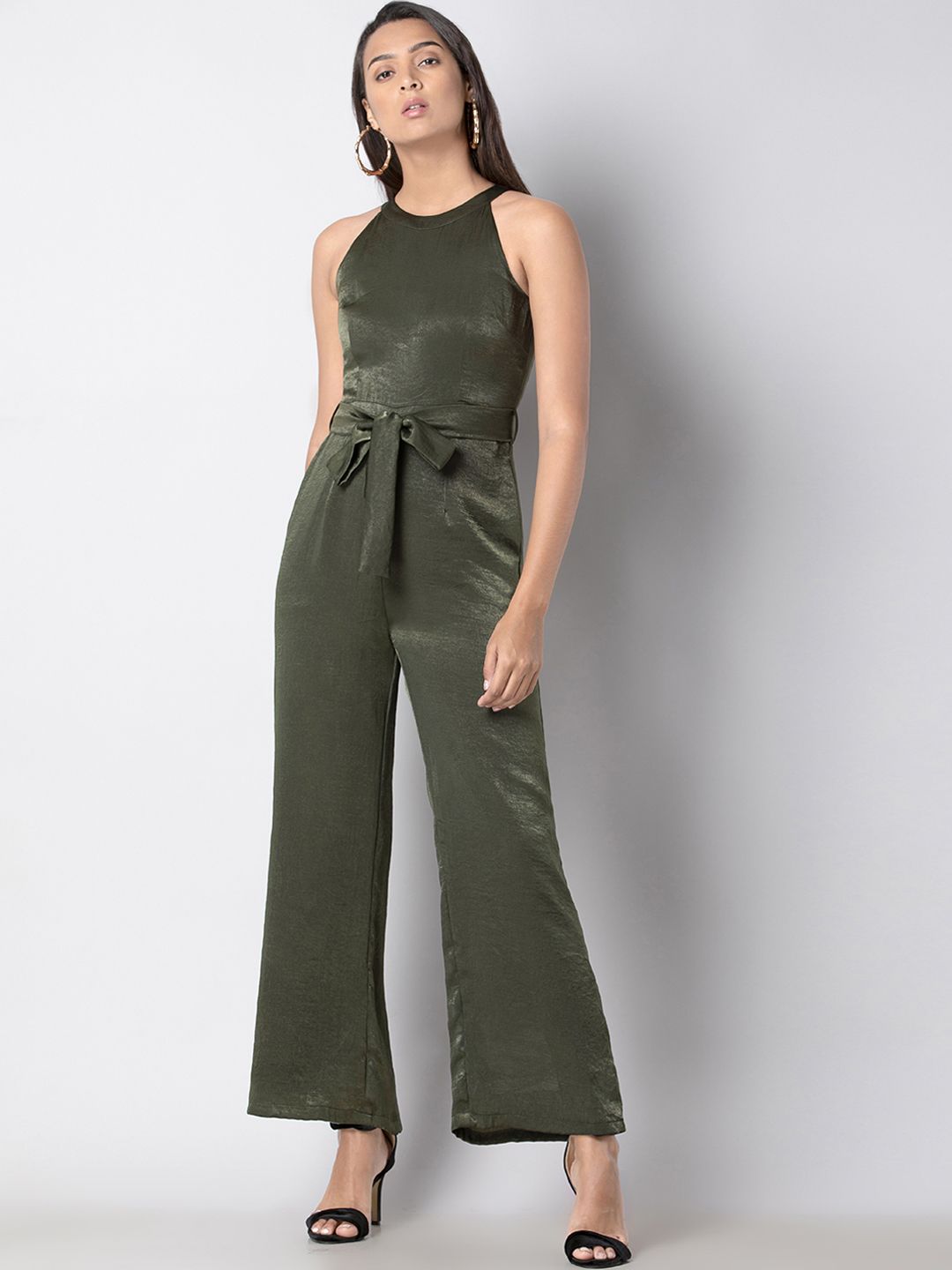 FabAlley Women Green Solid Basic Jumpsuit Price in India