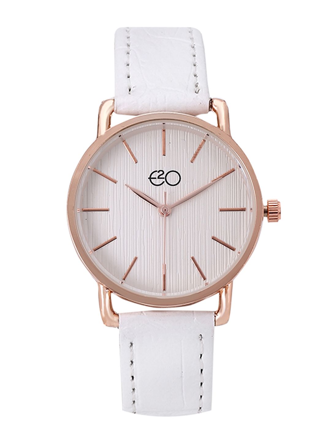 E2O Women White Analogue Leather Watch 5650WHITE Price in India