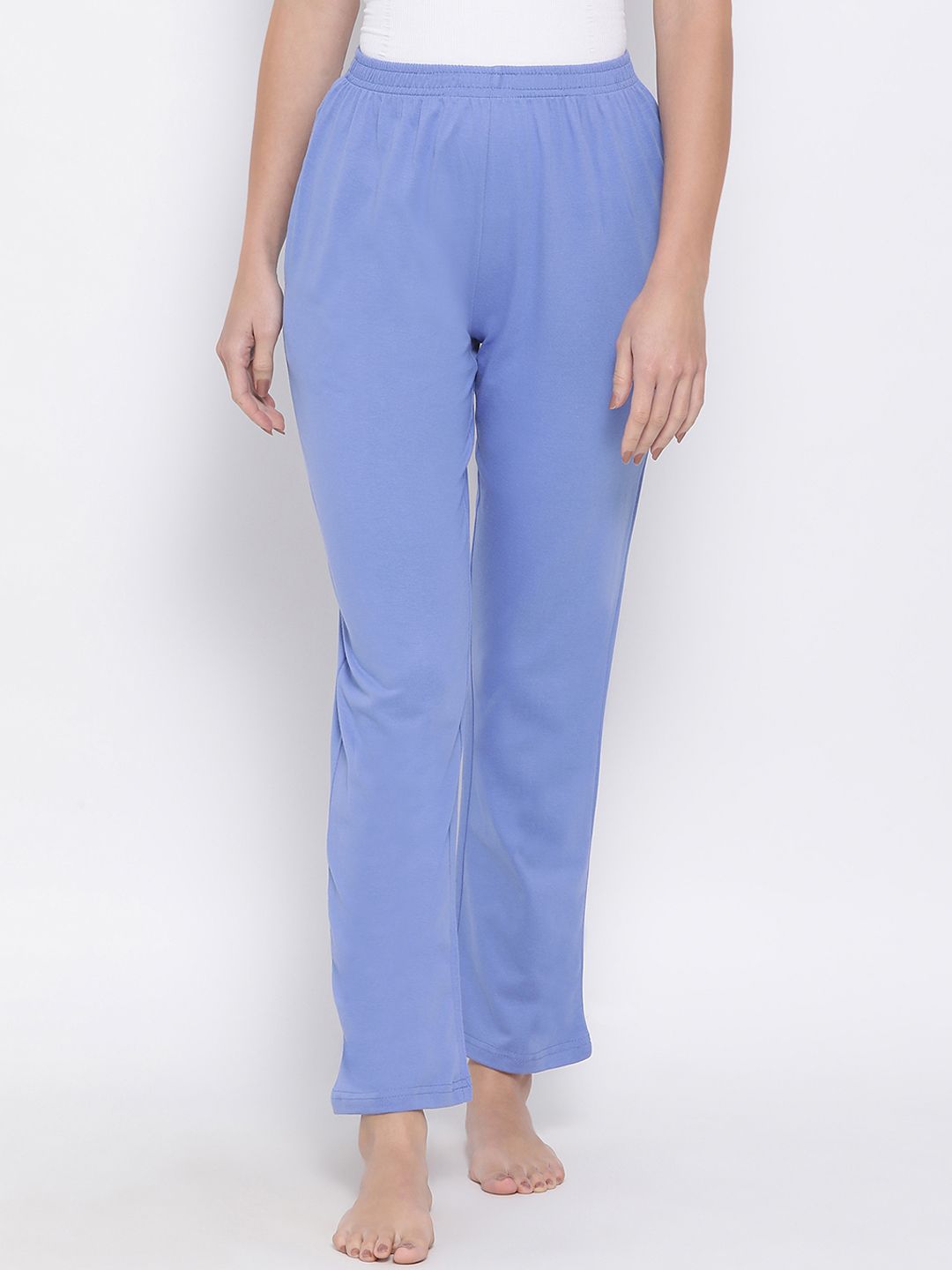 Clovia Women Blue Solid Lounge Pants LB0173P123XL Price in India