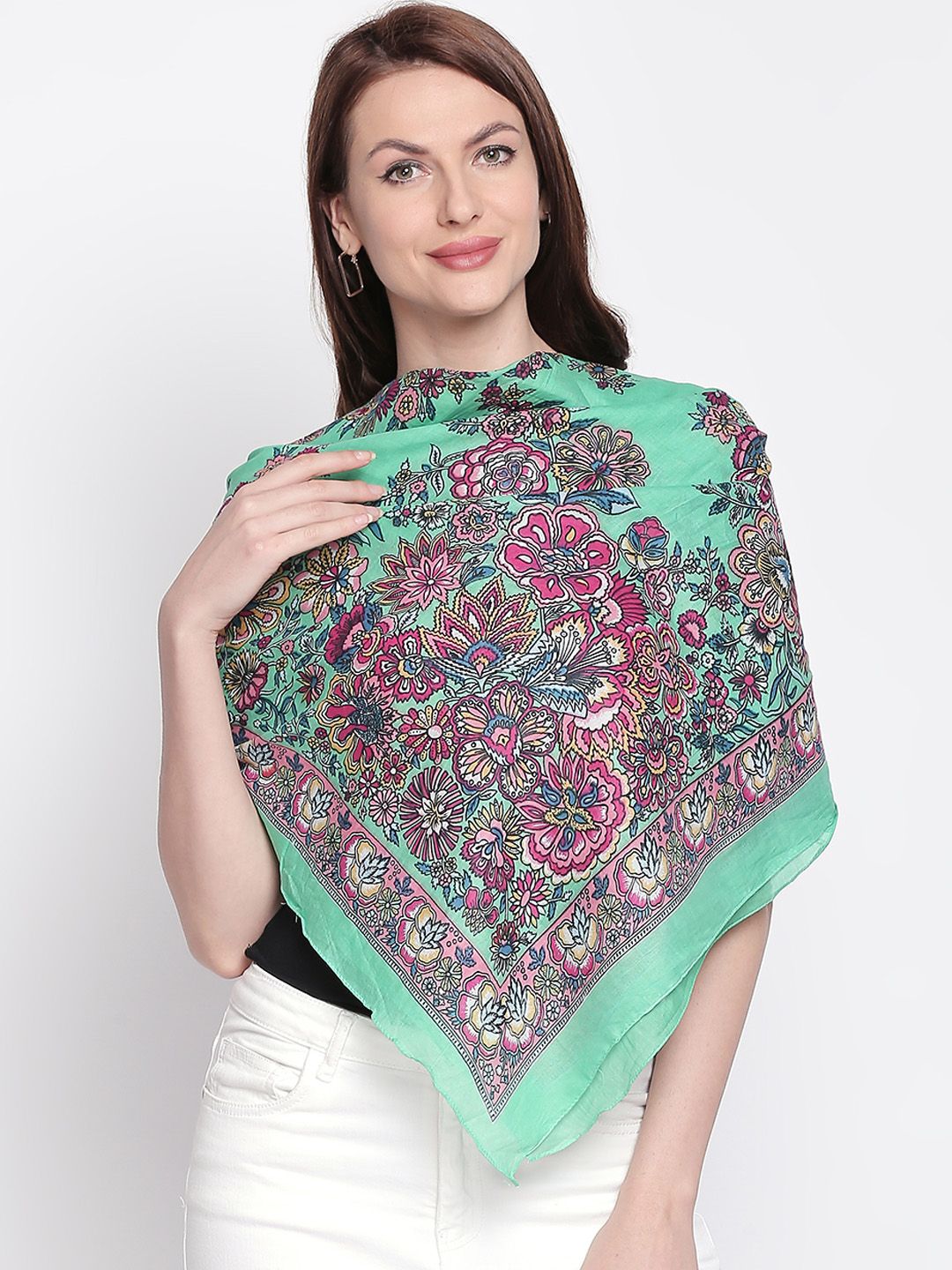 Style Quotient Green Printed Scarves Price in India