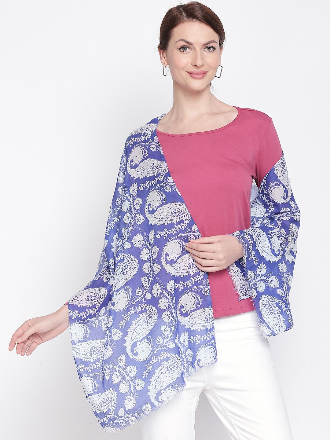 Style Quotient Blue & White Printed Scarves Price in India