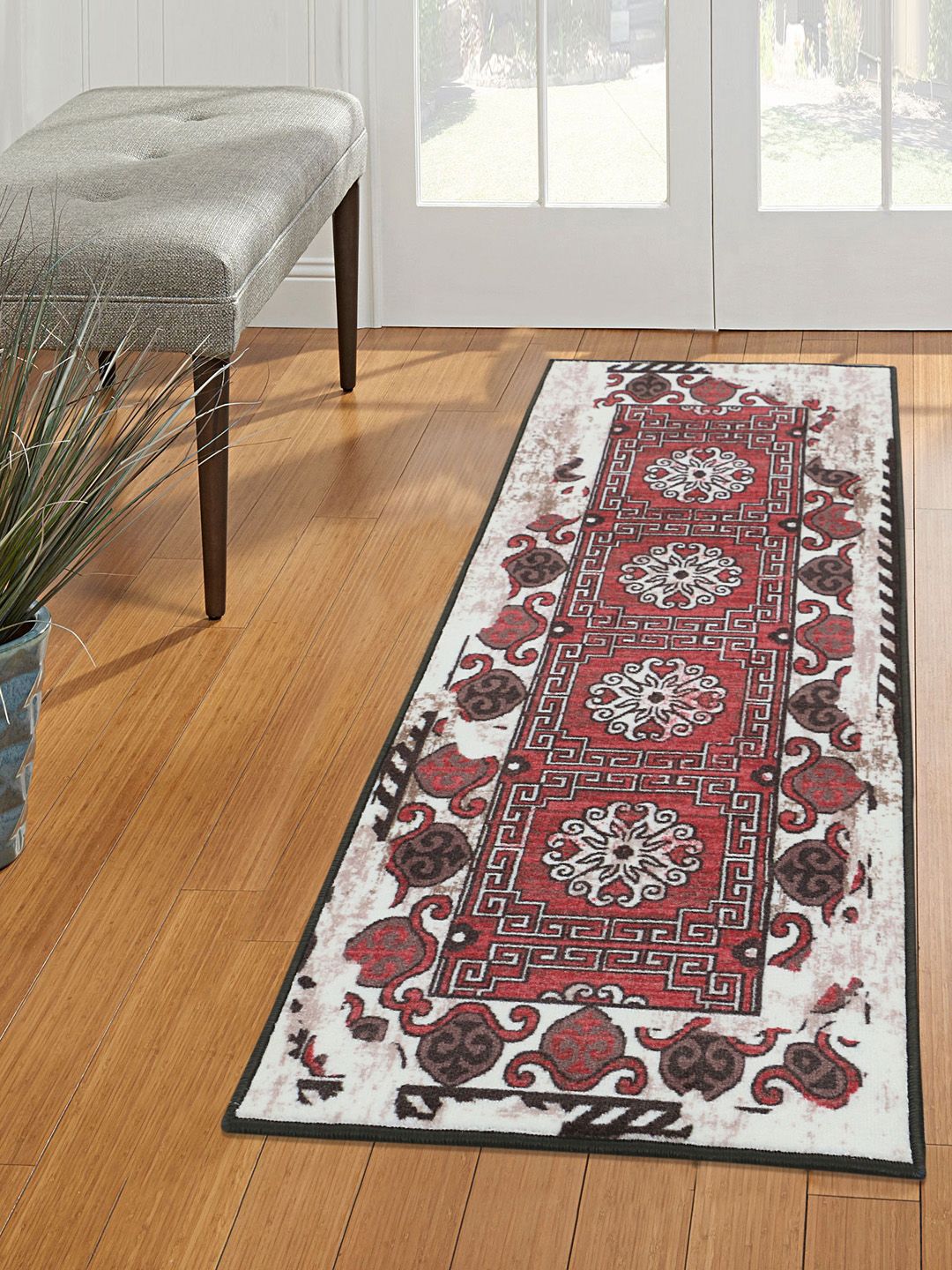 RUGSMITH Multicoloured Printed Anti-Skid Floor Runner Price in India