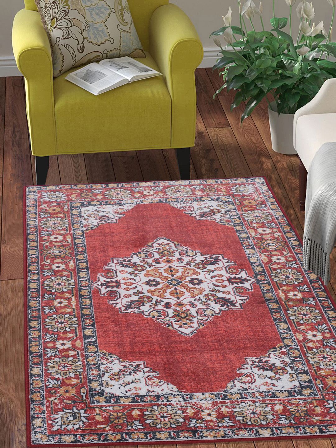 RUGSMITH Multicoloured Printed Anti-Skid Carpet Price in India