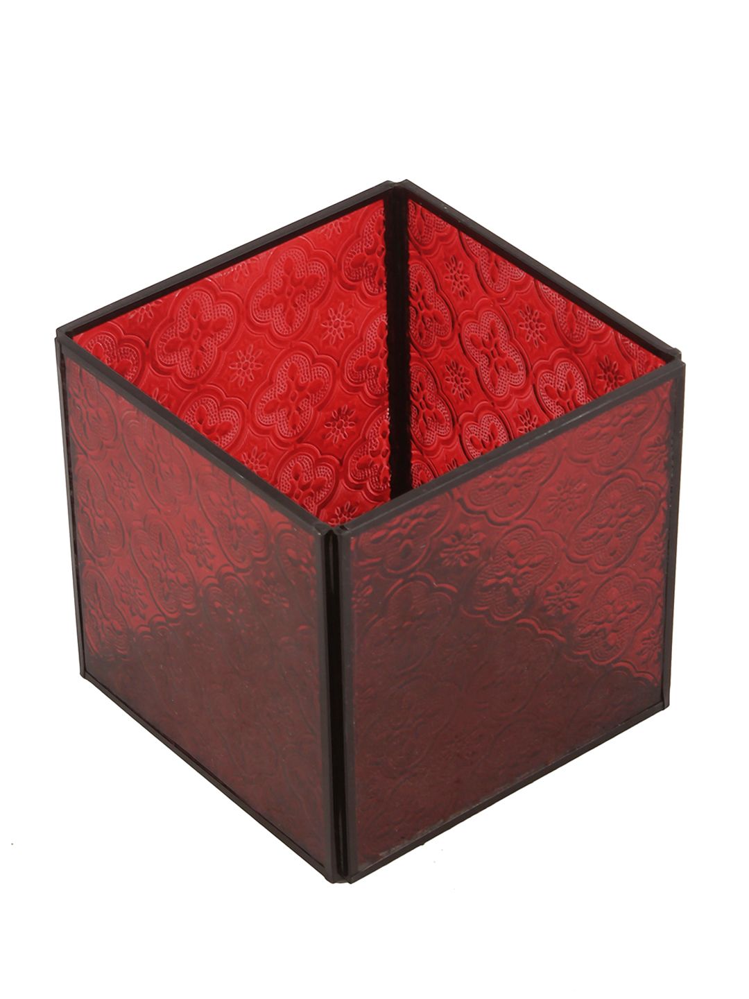 TAYHAA Red Solid Morrocan Table Lantern Price in India