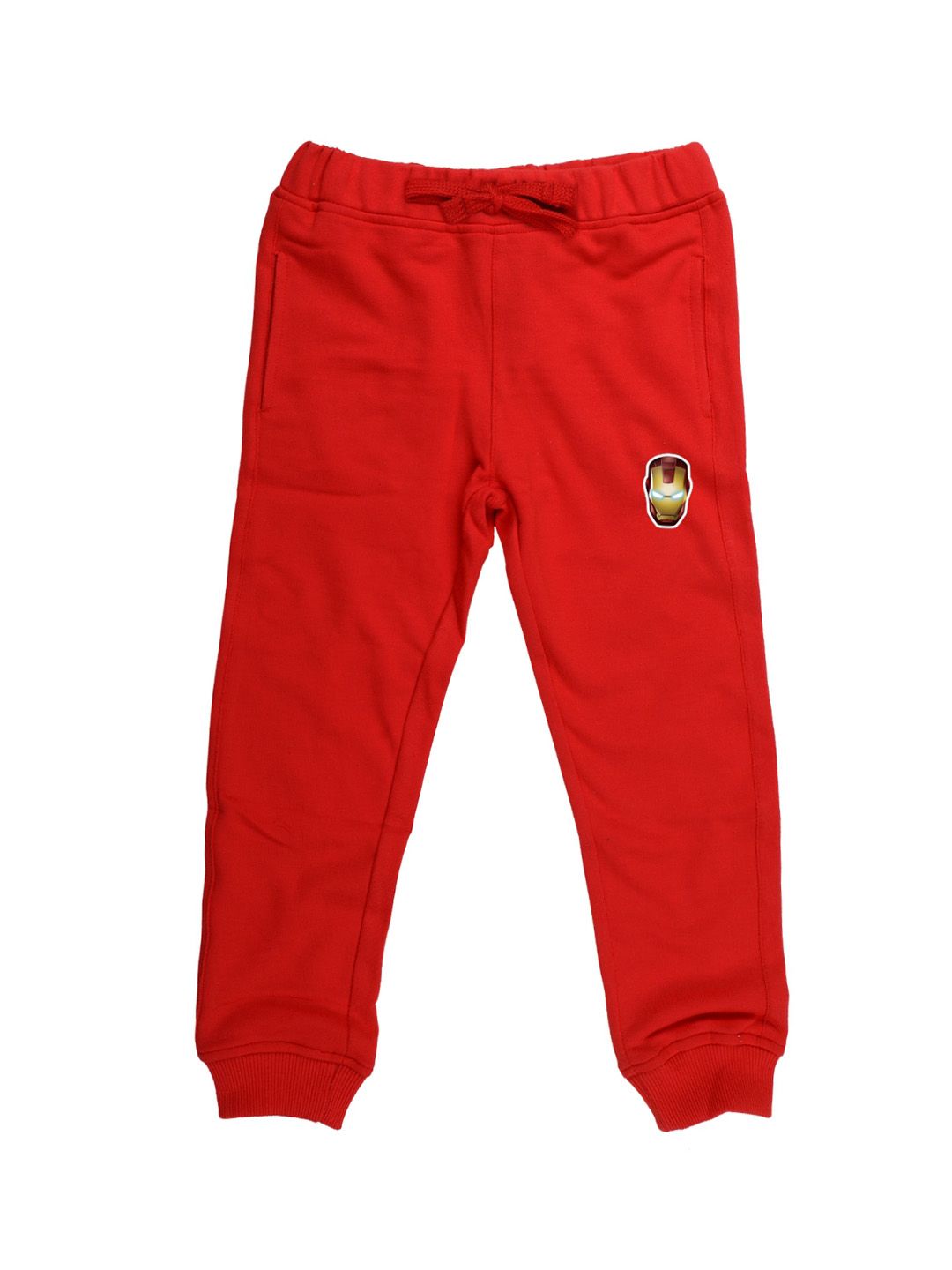 Marvel by Wear Your Mind Kids Red Solid Pure Cotton Joggers