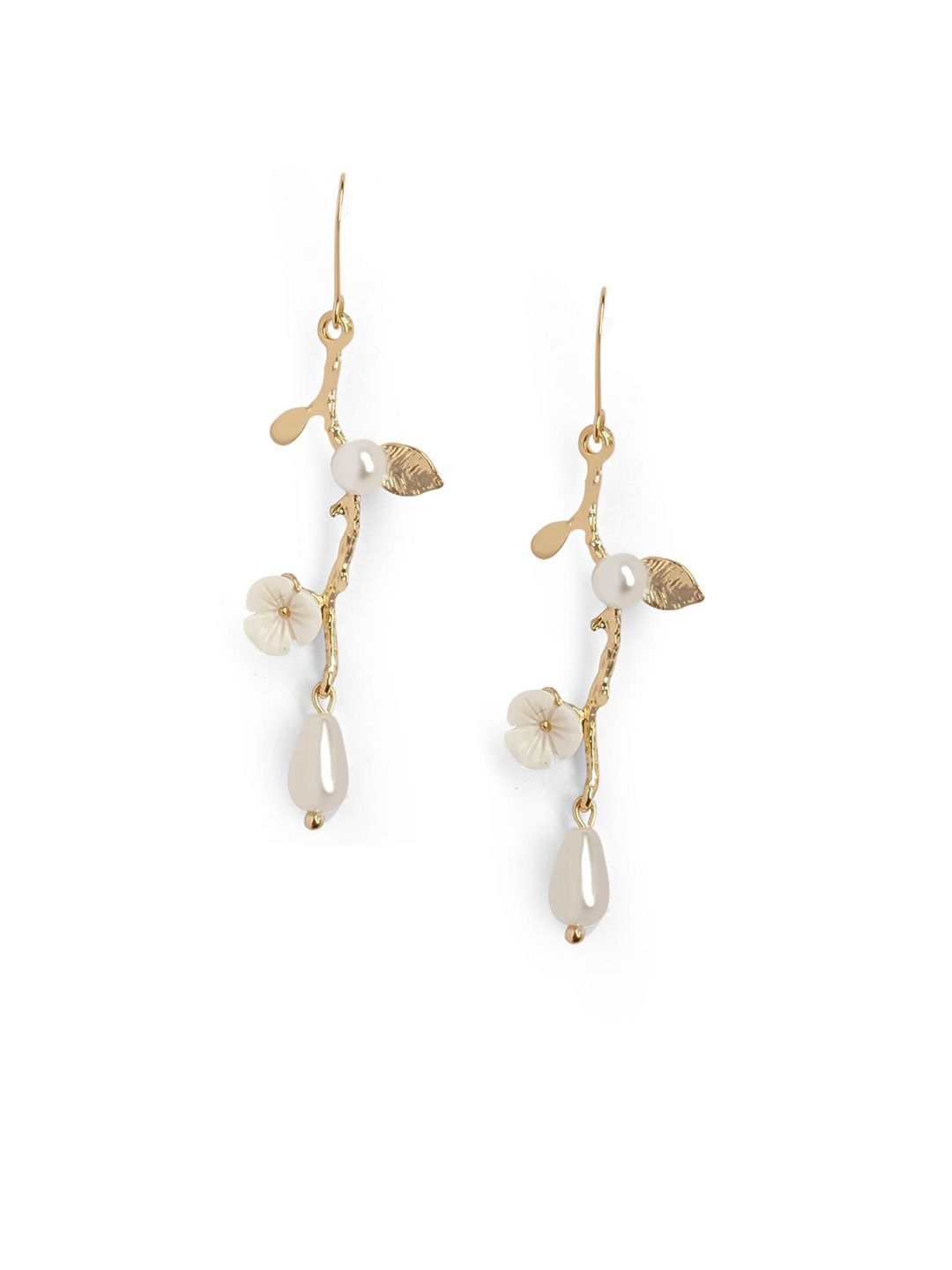 Foxy Sperks Gold-Plated Contemporary Drop Earrings Price in India