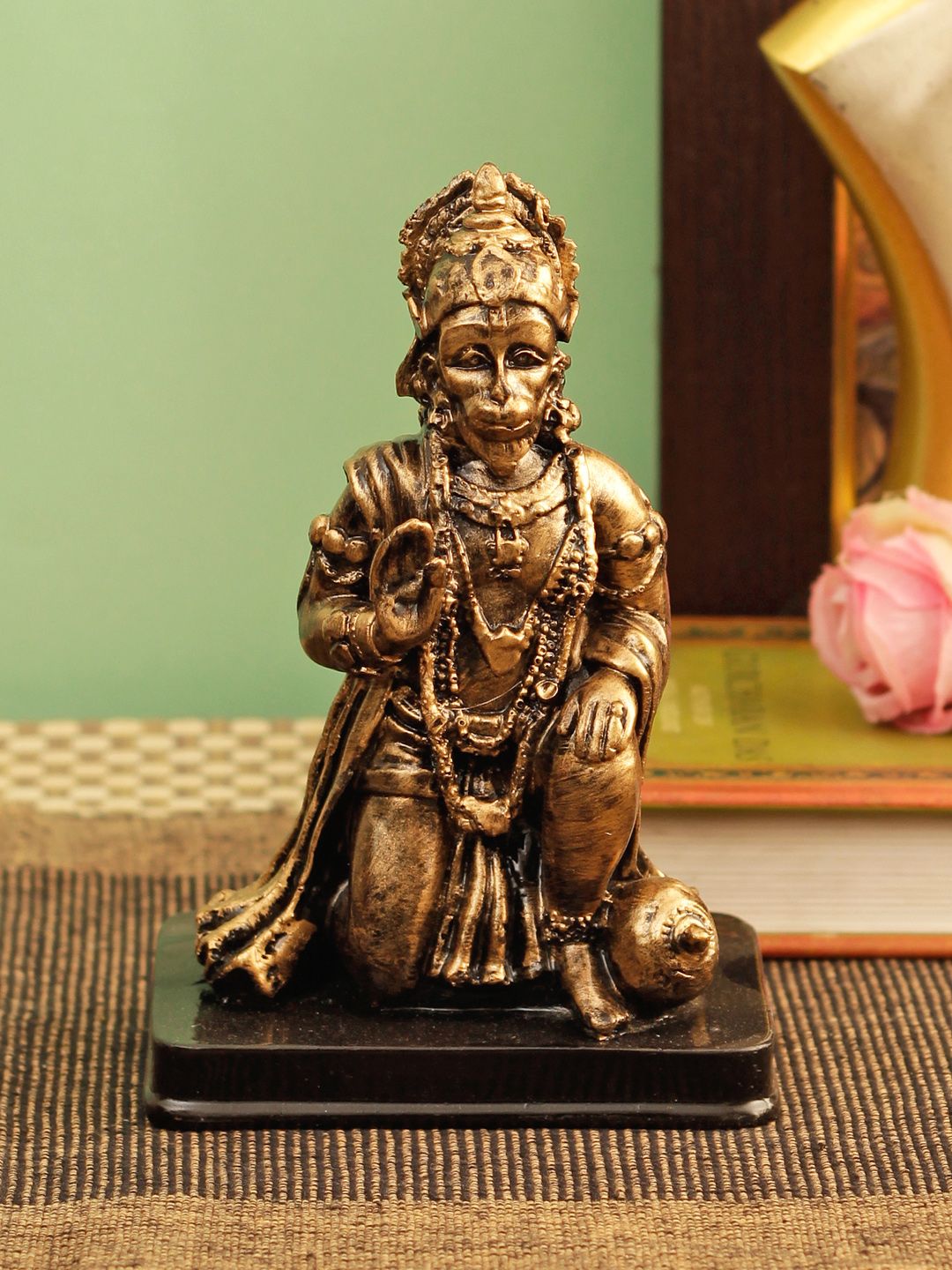 TIED RIBBONS Brown & Black Lord Hanuman Figurine Showpiece Price in India