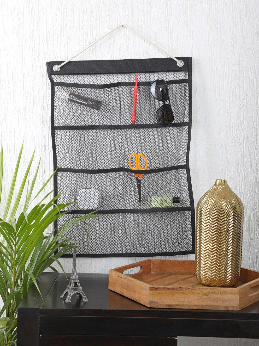 My Gift Booth Black Solid Multi-Utility Wall Hanging Organiser Price in India