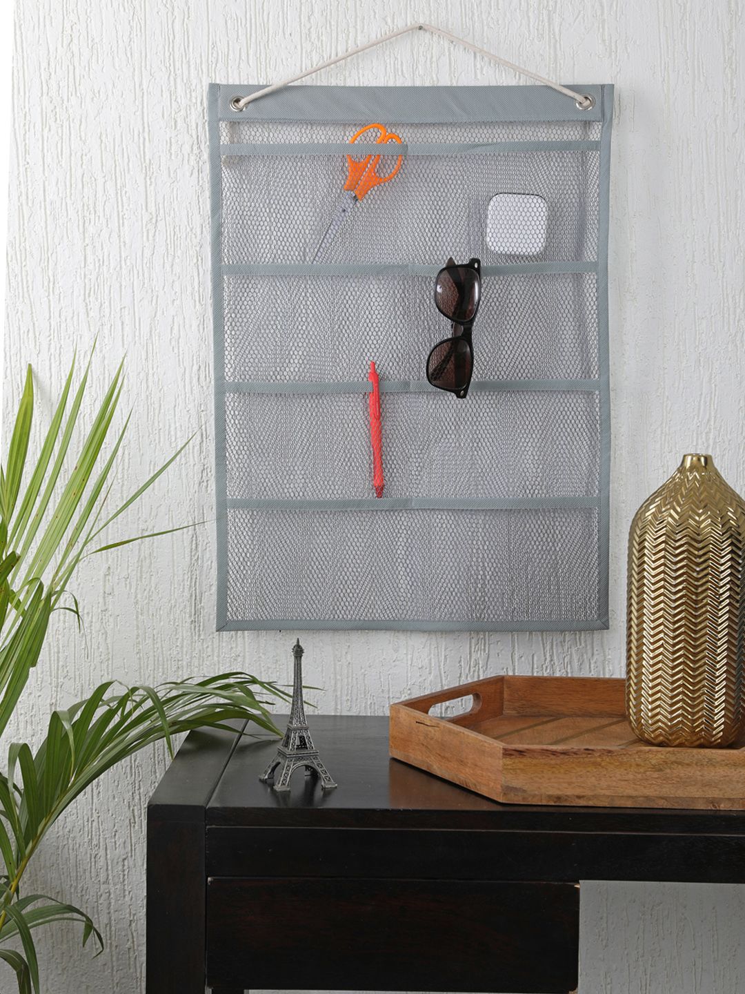 My Gift Booth Grey Solid Multi-Utility Wall Hanging Organiser Price in India