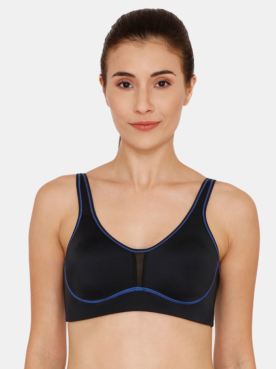 Zelocity by Zivame Black Solid Non-Wired Non Padded Sports Bra ZC4526CORE0BLAK Price in India