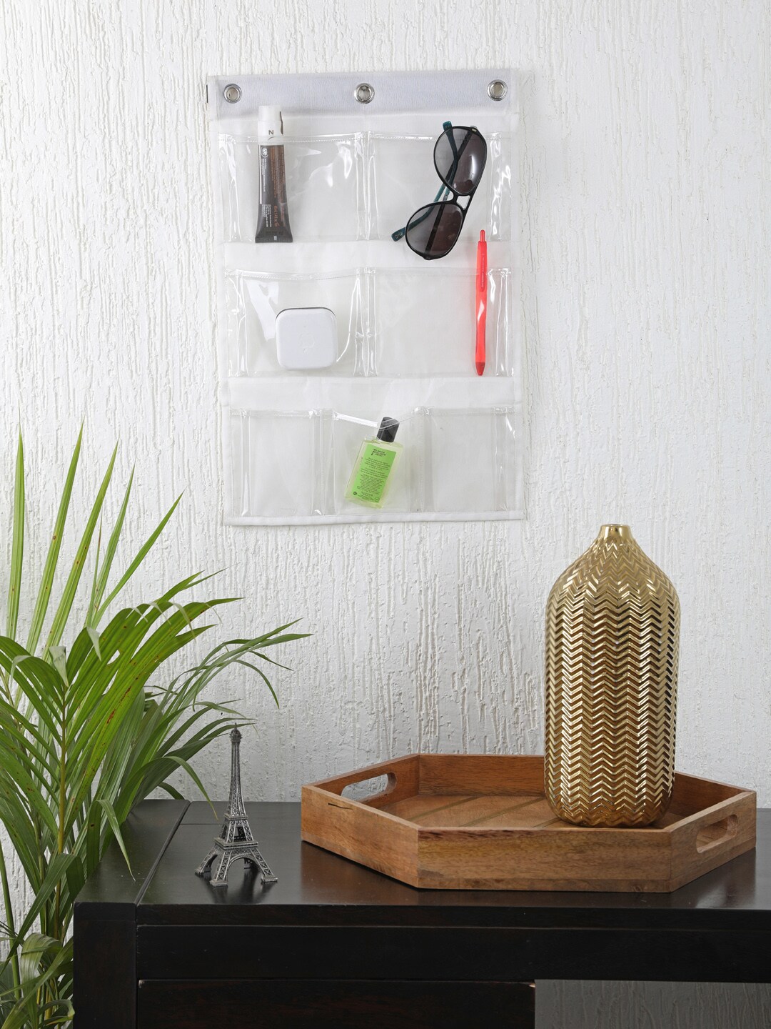 My Gift Booth White Solid Multi-Utility Wall Hanging Organiser Price in India