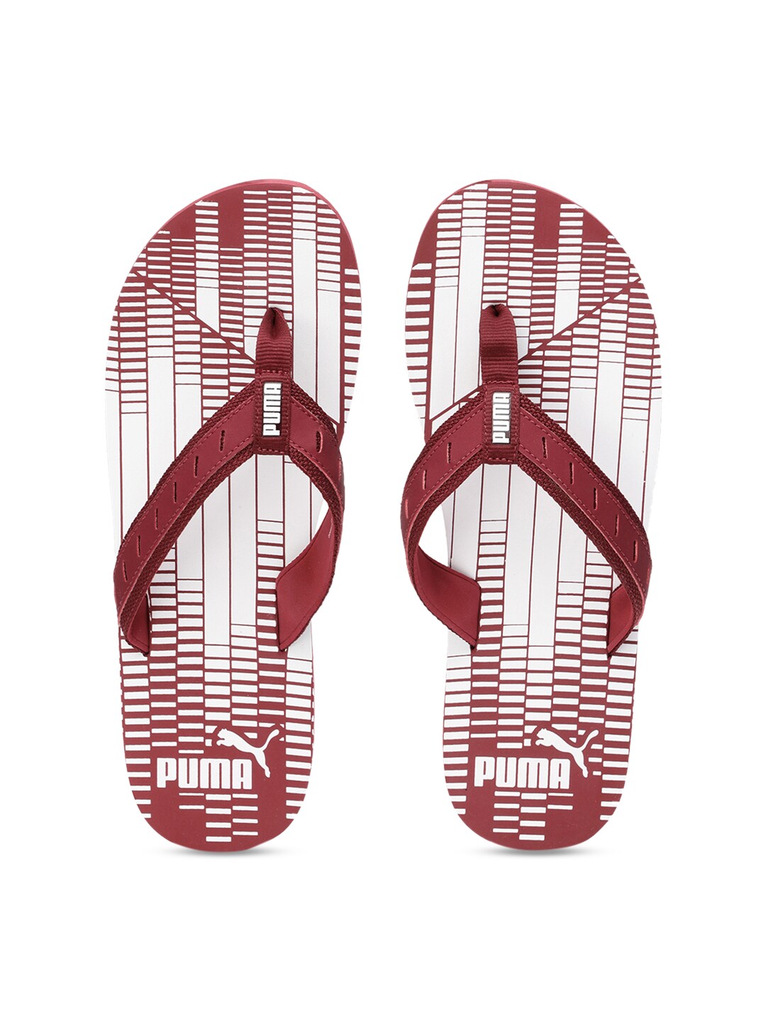 Puma Unisex Red & White Printed Thong Flip-Flops Price in India