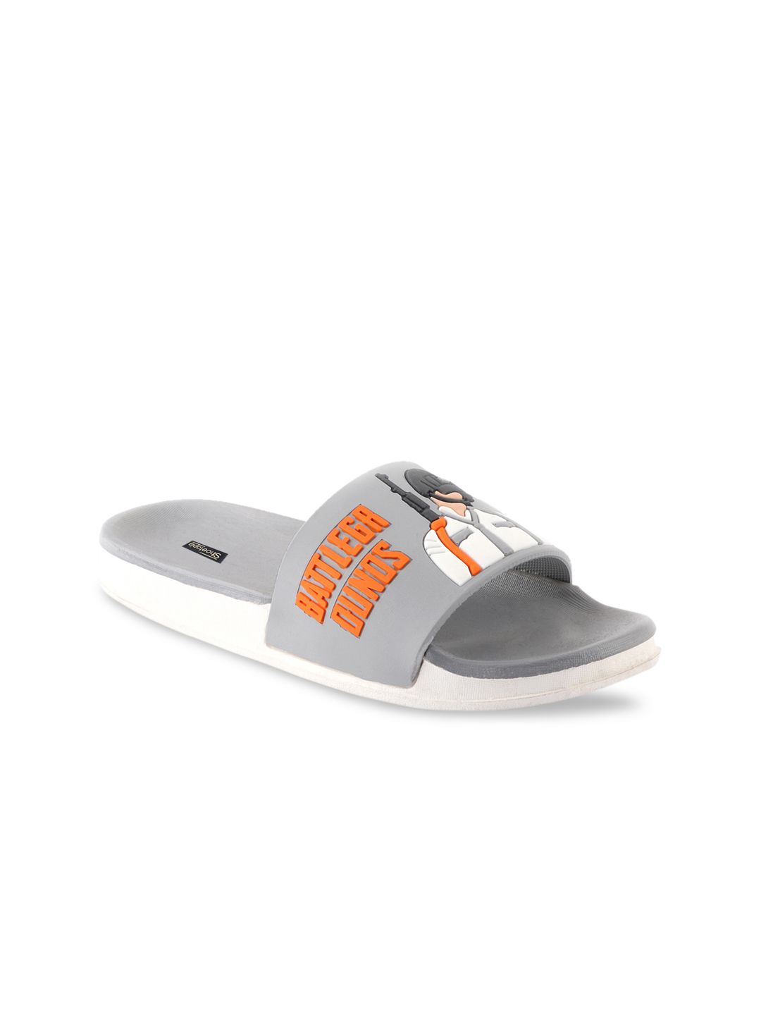 Shoetopia Women Grey Printed Sliders Price in India