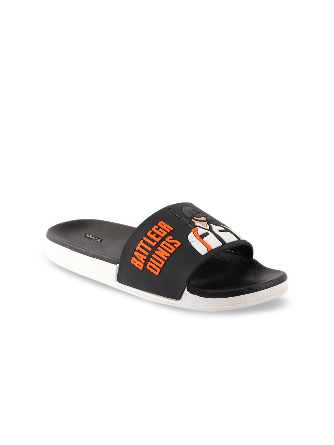 Shoetopia Women Black Printed Sliders Price in India