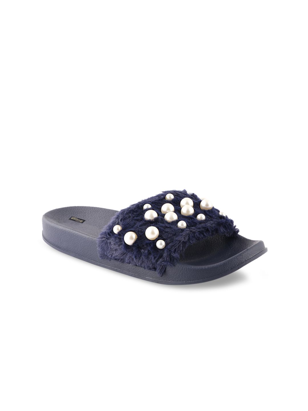 Shoetopia Women Blue Embellished Room Slippers Price in India