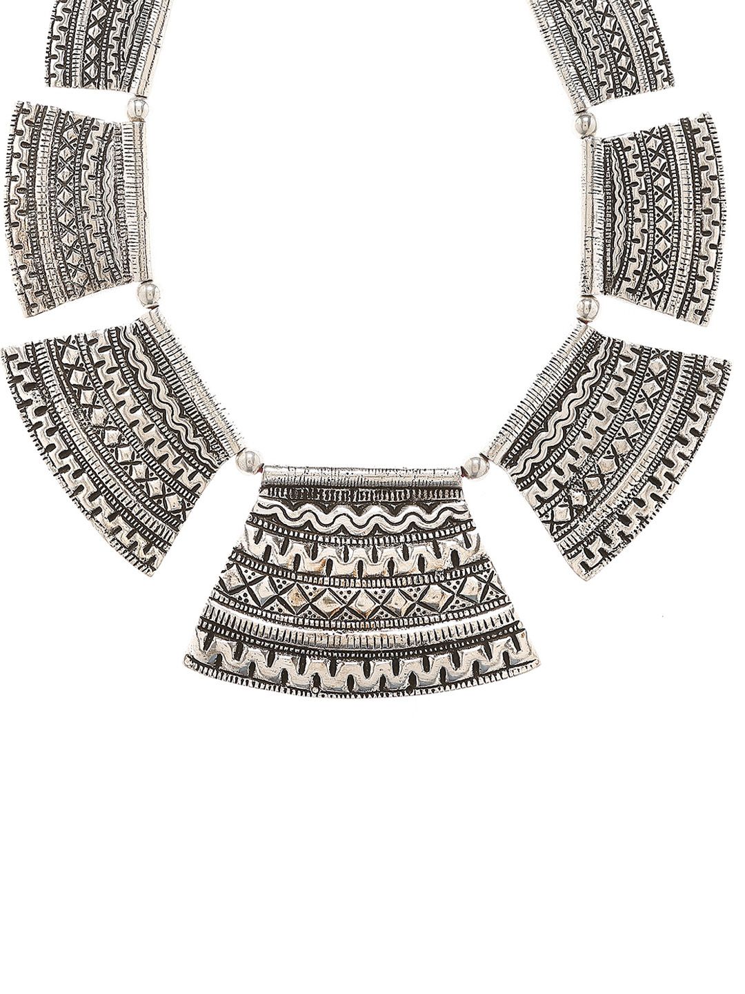 Bamboo Tree Silver-Toned Handcrafted Necklace Price in India