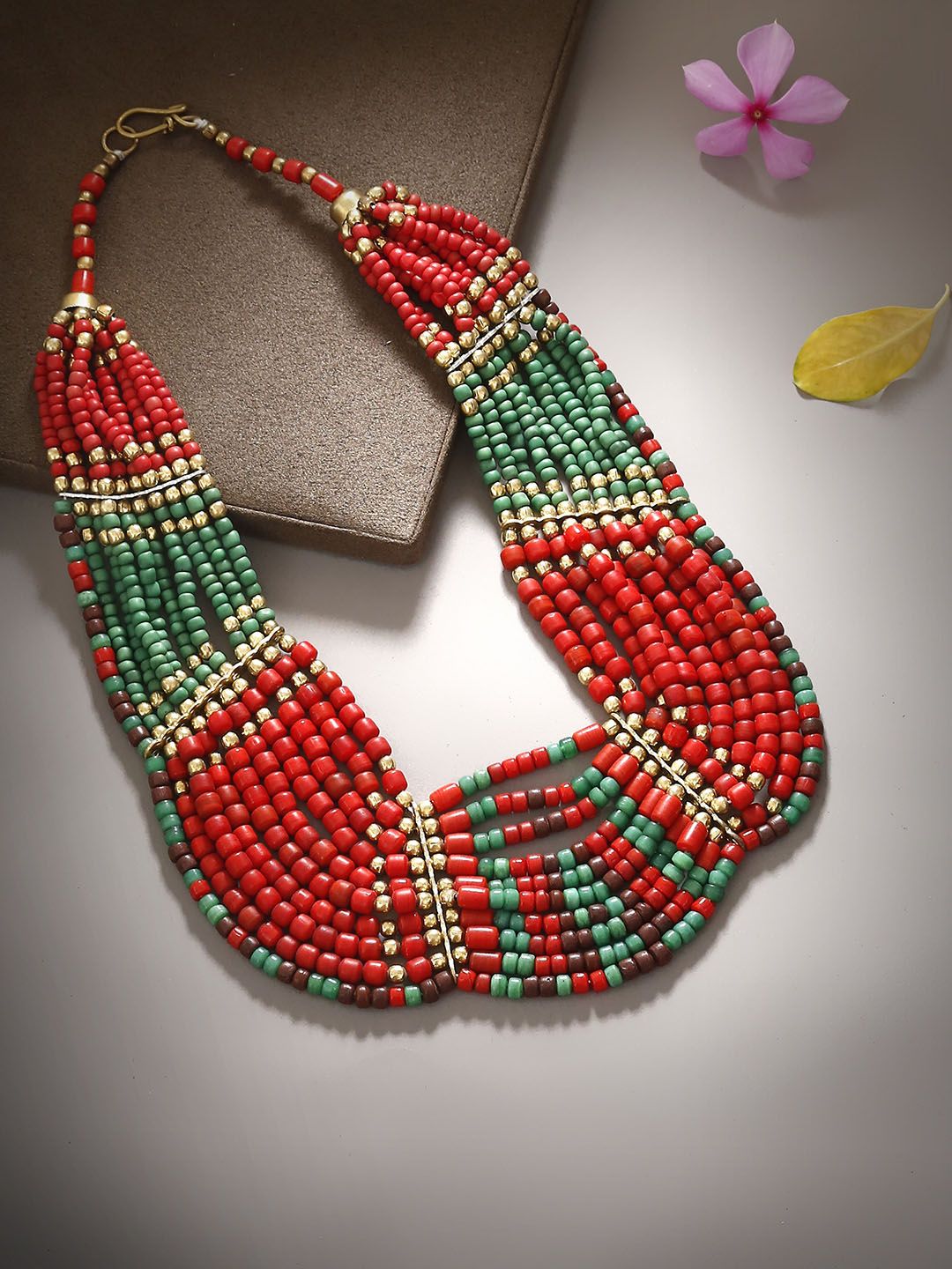 Bamboo Tree Multicoloured Multistrand Beaded Necklace Price in India