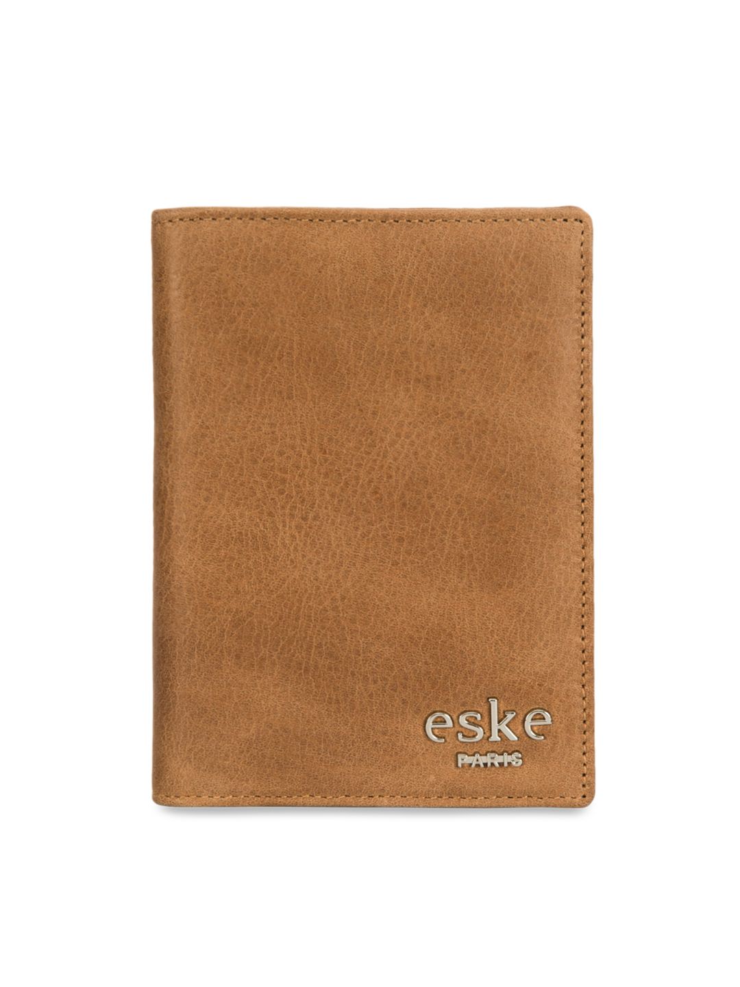 Eske Unisex Brown Solid Leather Passport Holder Price in India