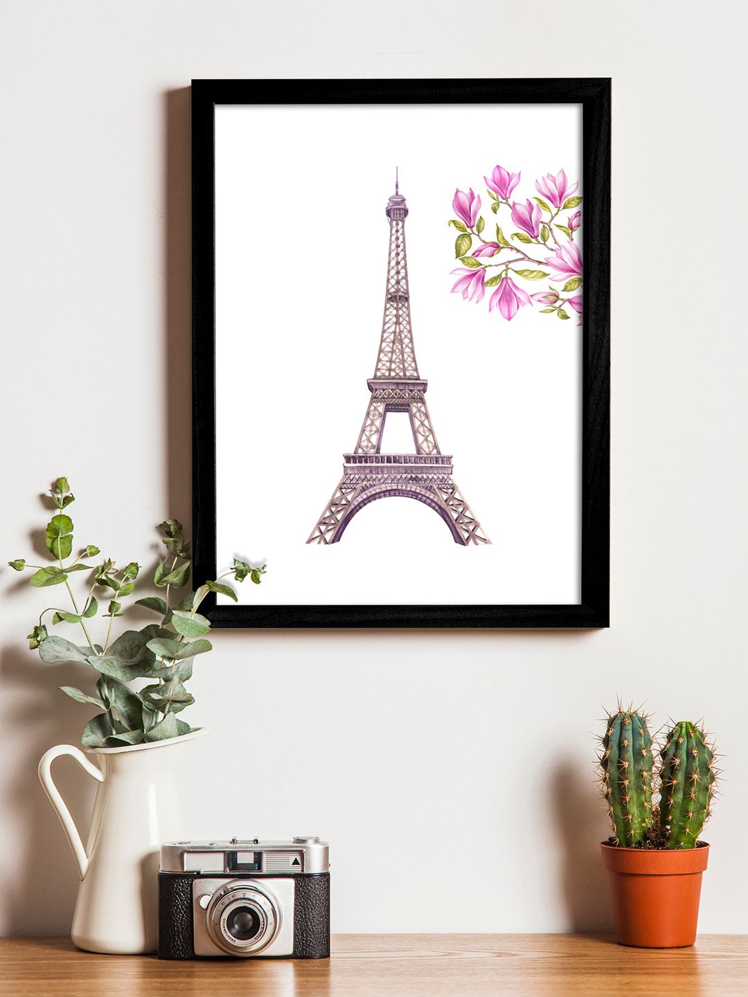 Art Street White & Taupe Printed Synthetic Wood Framed Individual Wall Art Price in India