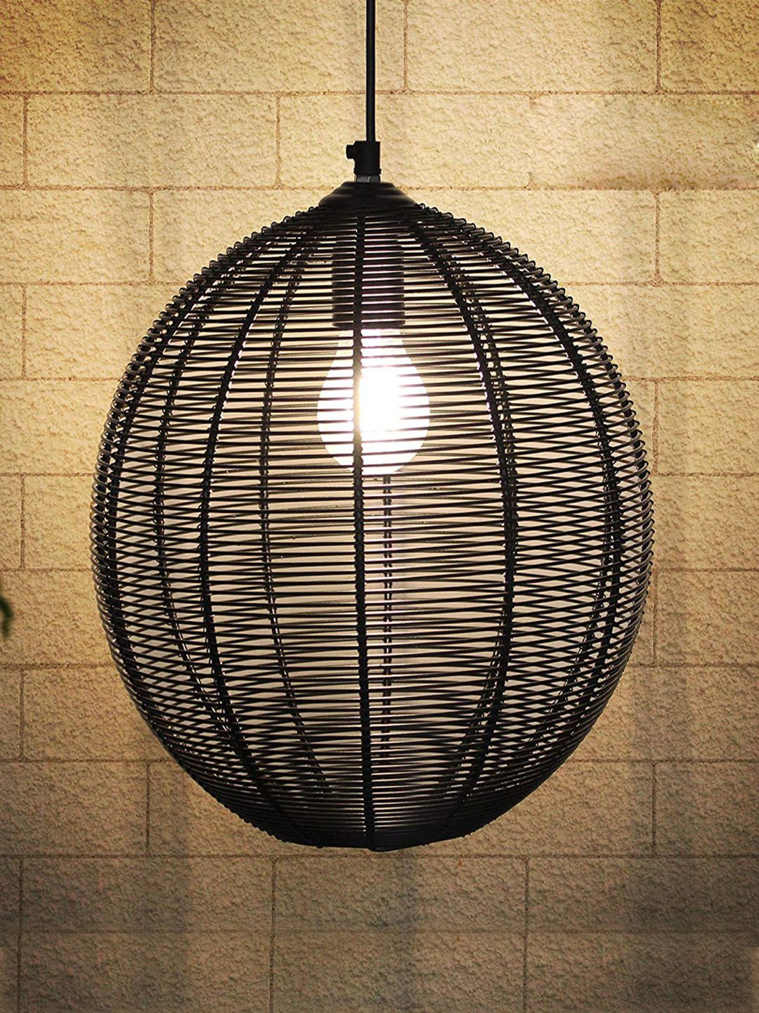 TIED RIBBONS Black Textured Pendant Lamp Price in India