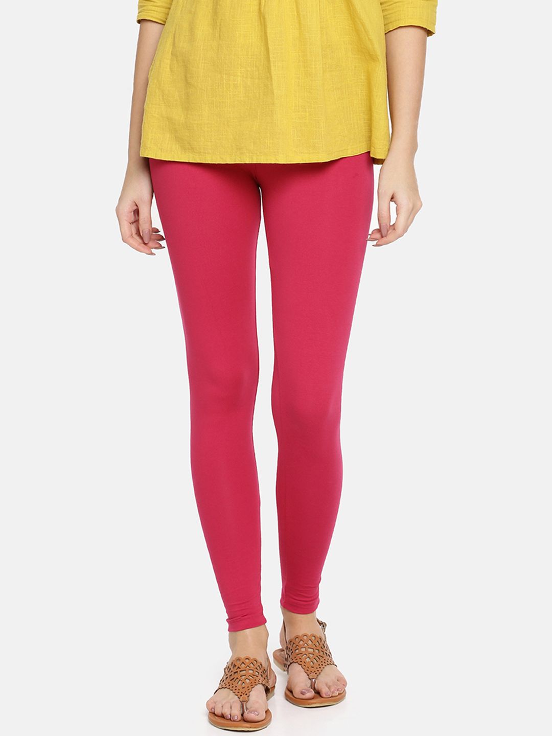 TWIN BIRDS Women Pink Solid Ankle-Length Leggings Price in India