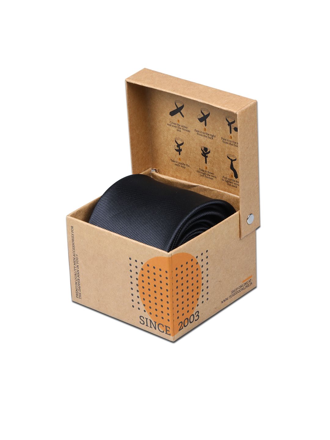Tossido Black Solid Broad Tie